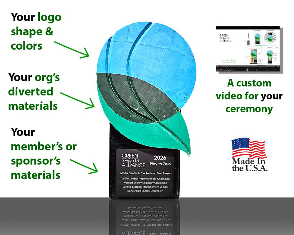 Custom sustainability award by DelMuro Designs
